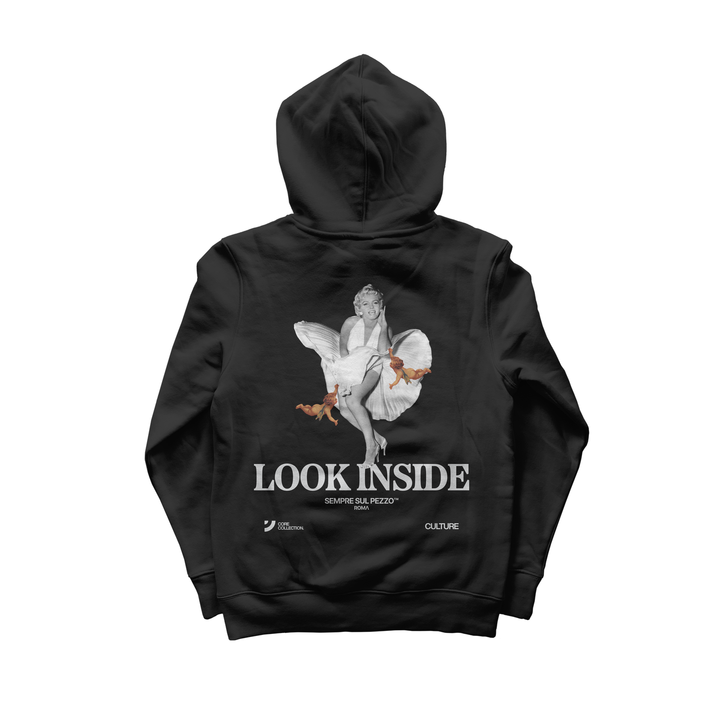 "Look Inside" Graphic Hoodie - Black