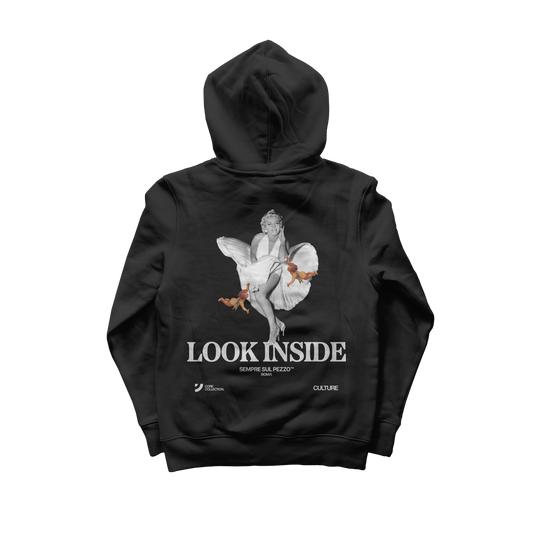 "Look Inside" Graphic Hoodie - Black