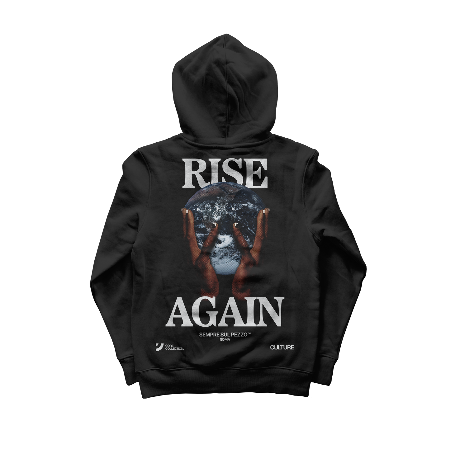 "Rise Again" Graphic Hoodie - Black