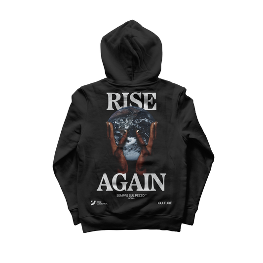 "Rise Again" Graphic Hoodie - Black