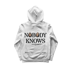 "Nobody Knows" Graphic Hoodie - White