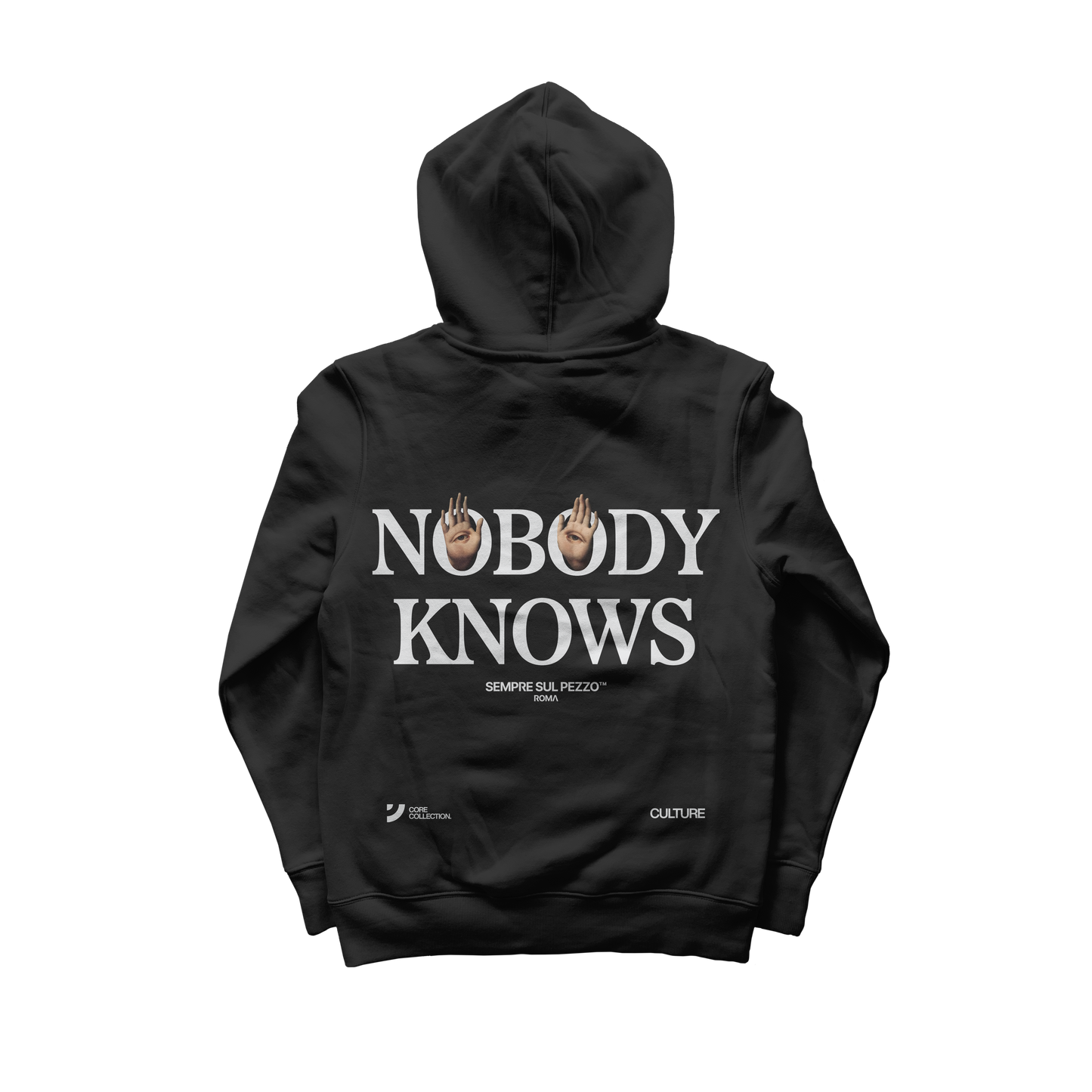 "Nobody Knows" Graphic Hoodie - Black