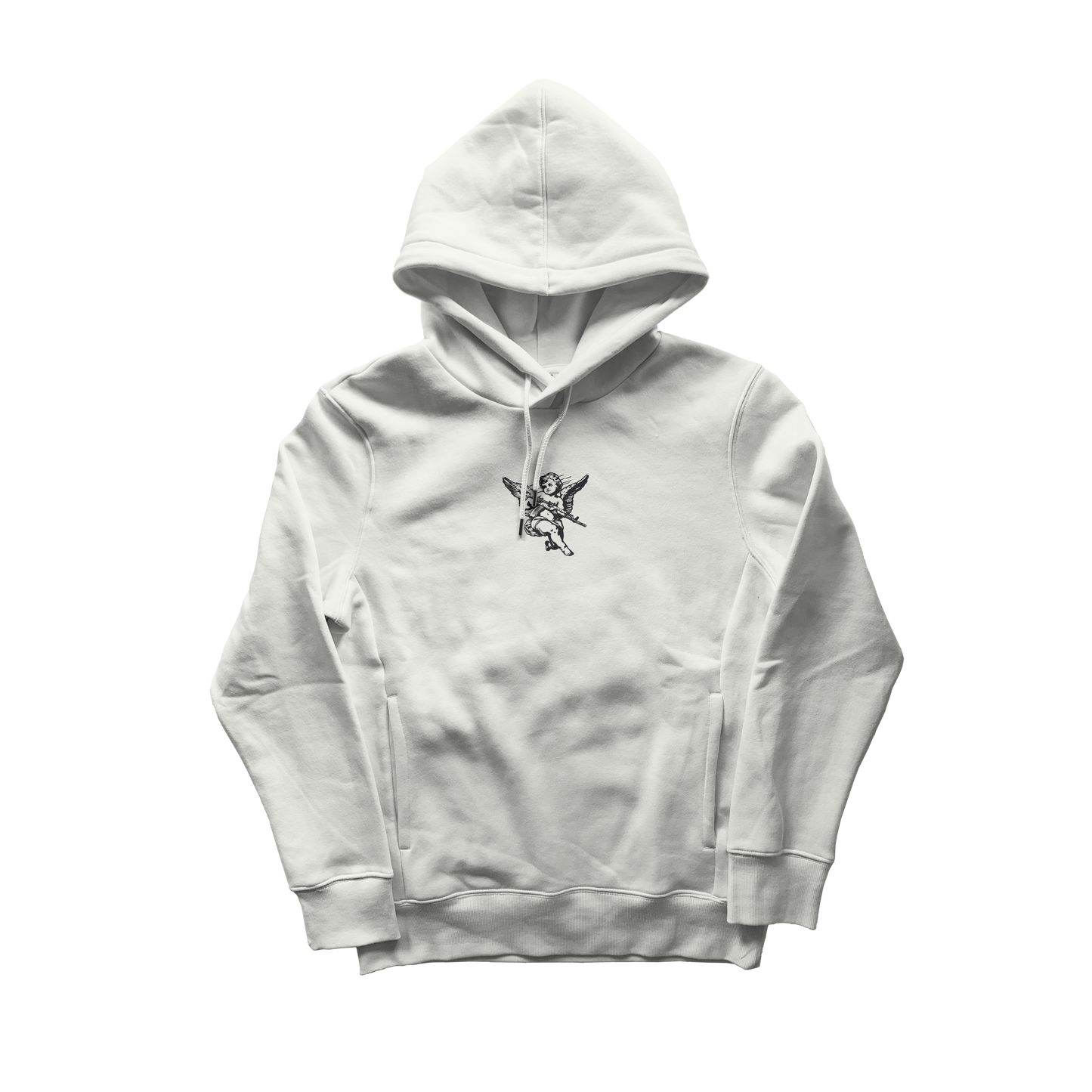 "No Angel Is Pure" Graphic Hoodie - White