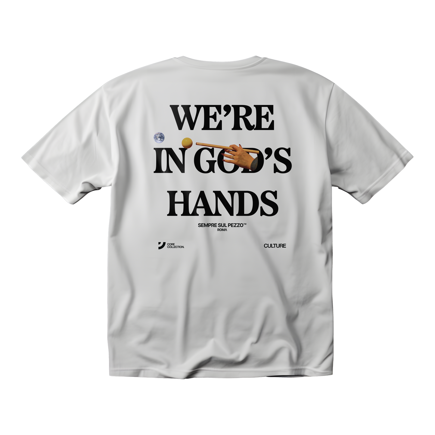"Were In Gods Hands" Graphic Tee - White
