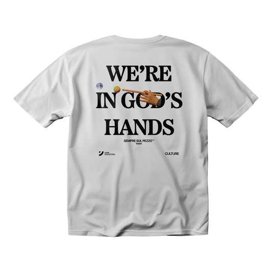 "Were In Gods Hands" Graphic Tee - White